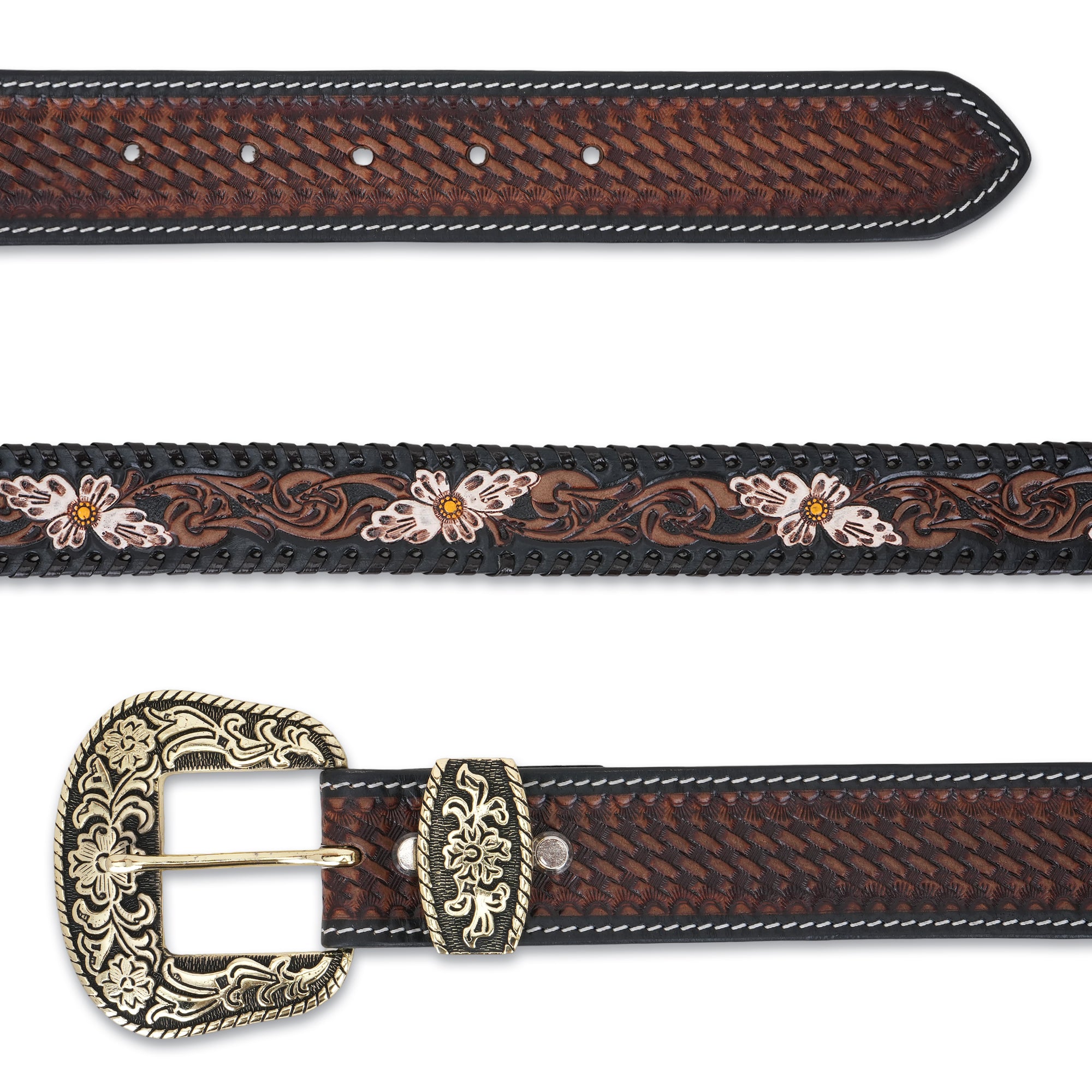 Hand-tooled Vintage Leather Belt