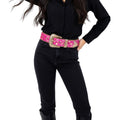 Leopard Print Pink Leather Belt for Women – hHSK