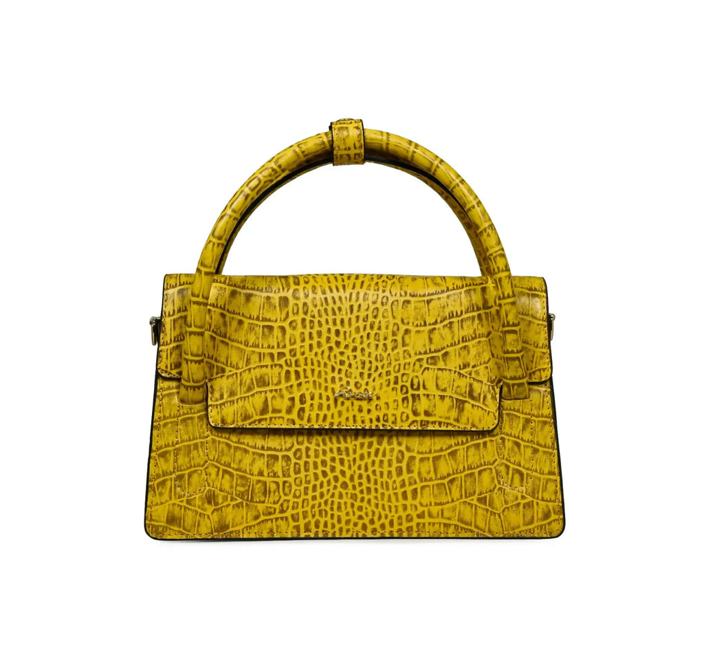 Satchel yellow Leather Sling Bag