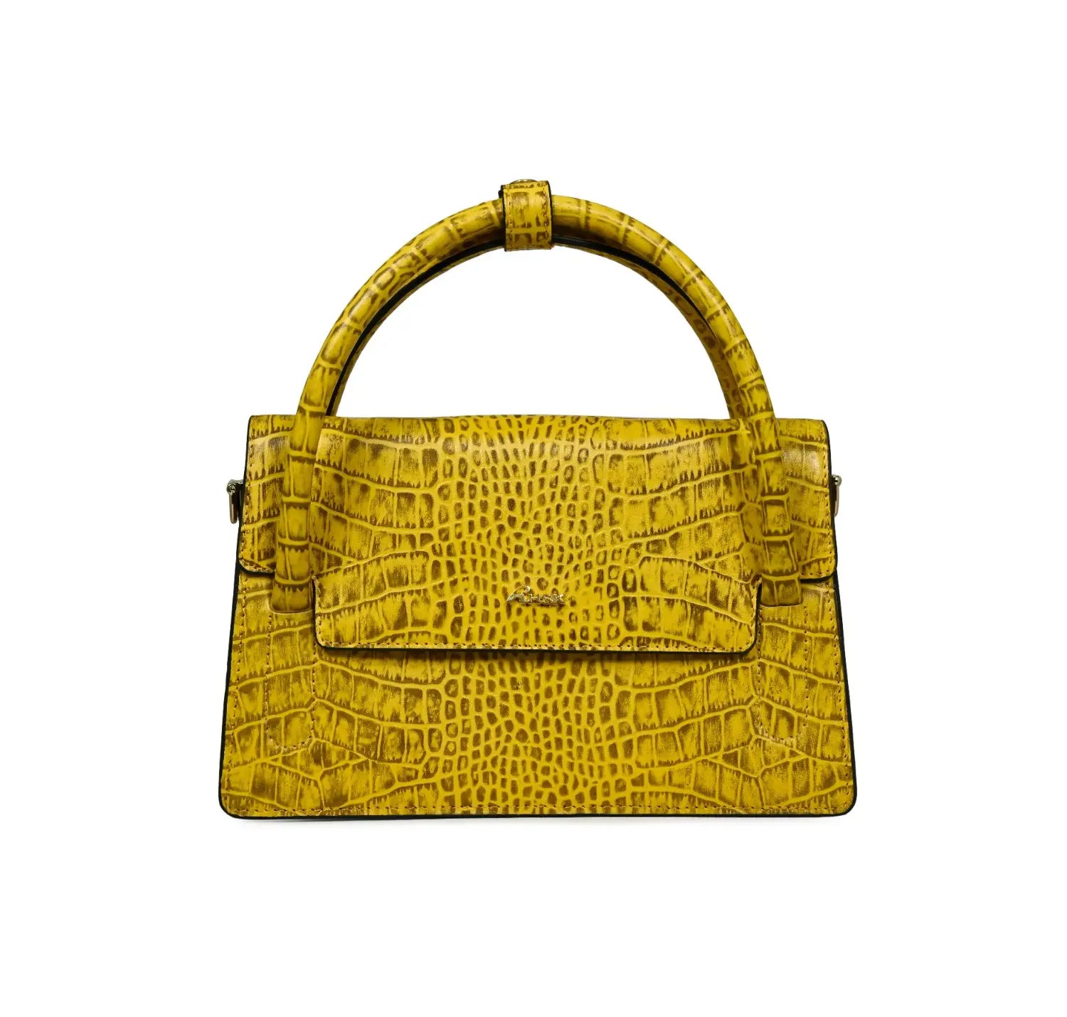 Satchel yellow Leather Sling Bag