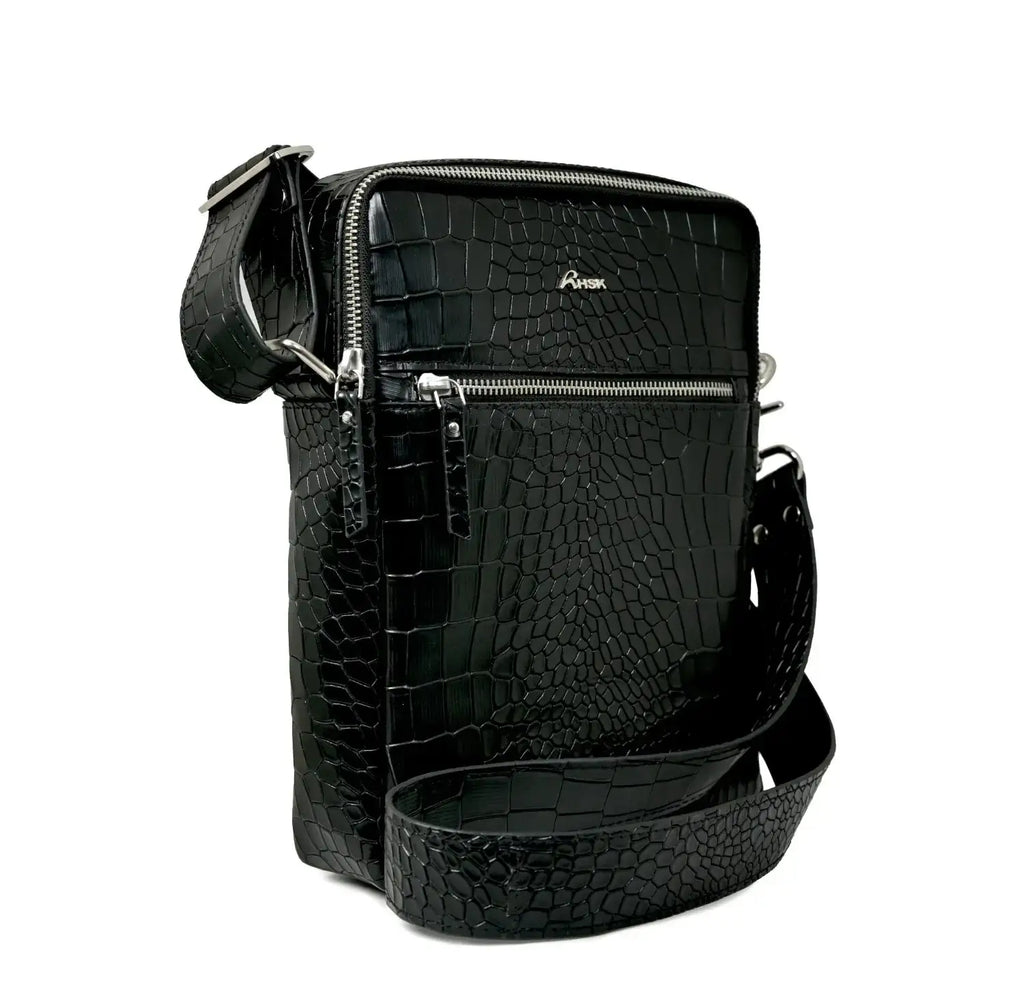Charcoal Men Cross-body Leather Bag