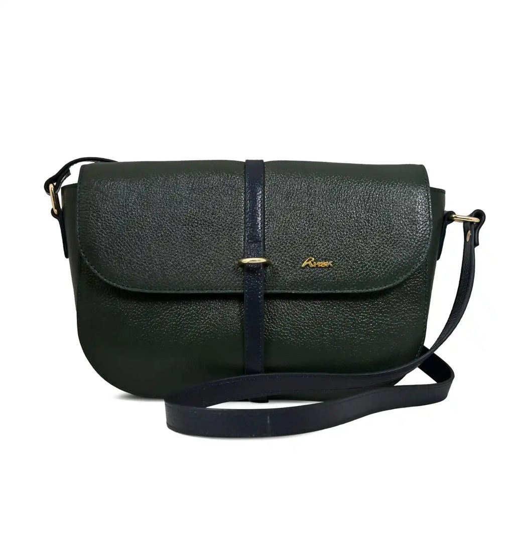 Royal Green Leather Sling Bag