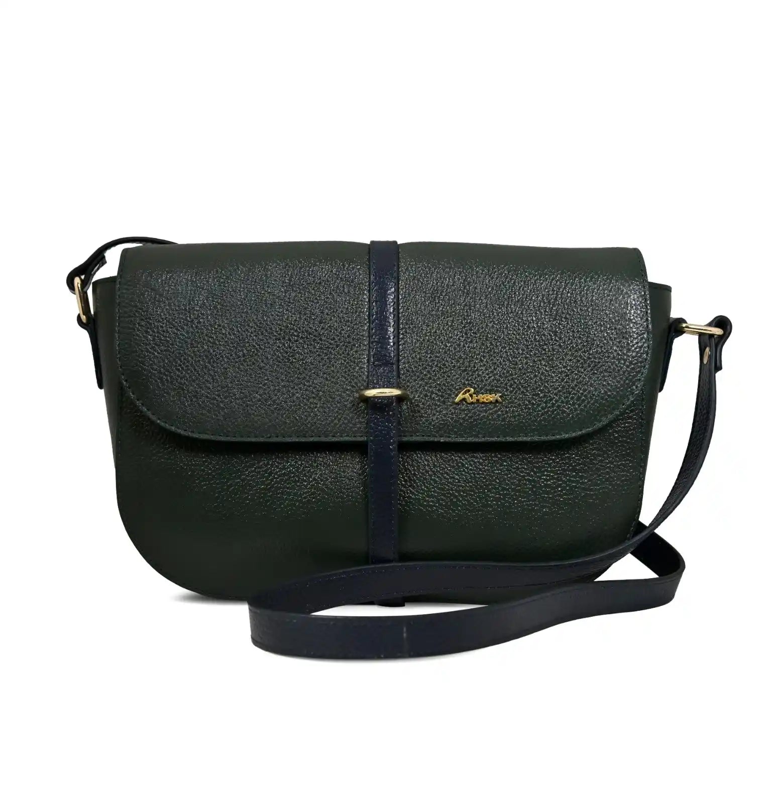 Royal Green Leather Sling Bag