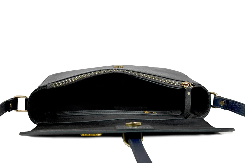 Royal Green Leather Sling Bag