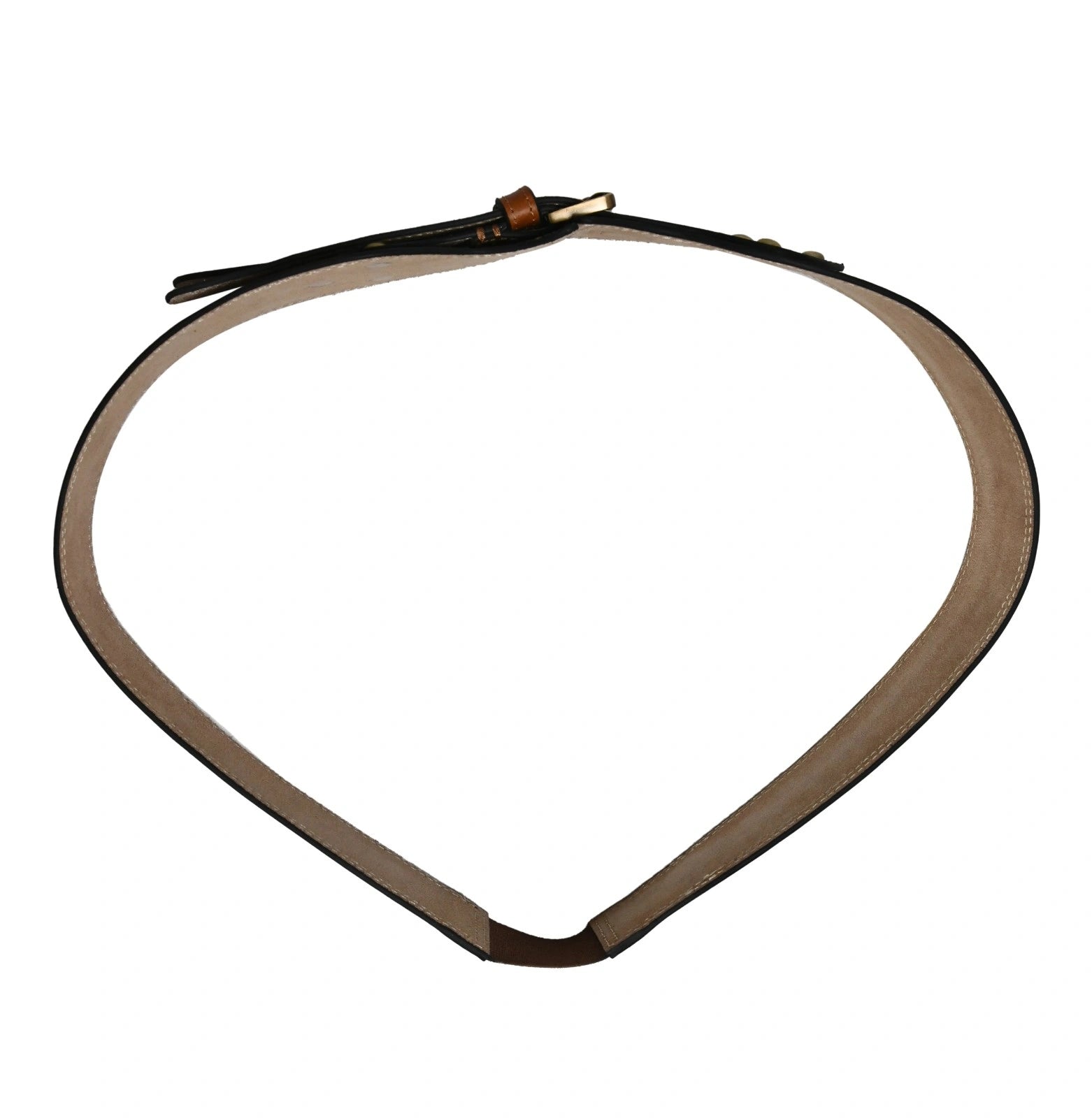 Wide Elevated Leather Belt Brown