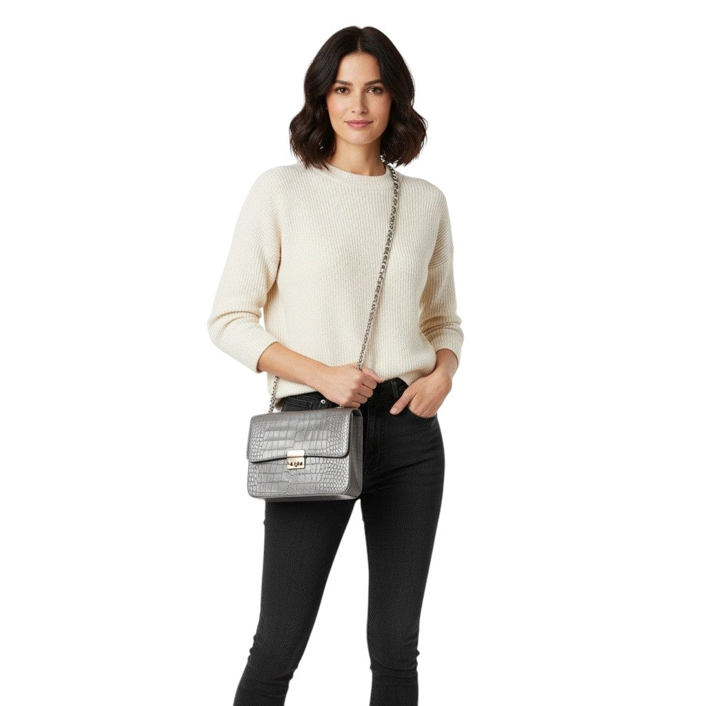 Jade Luxe Satchel_Grey