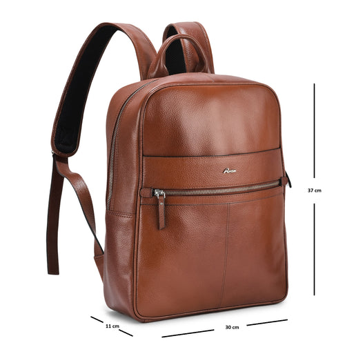 Athleisure Grain Leather Backpack Tan