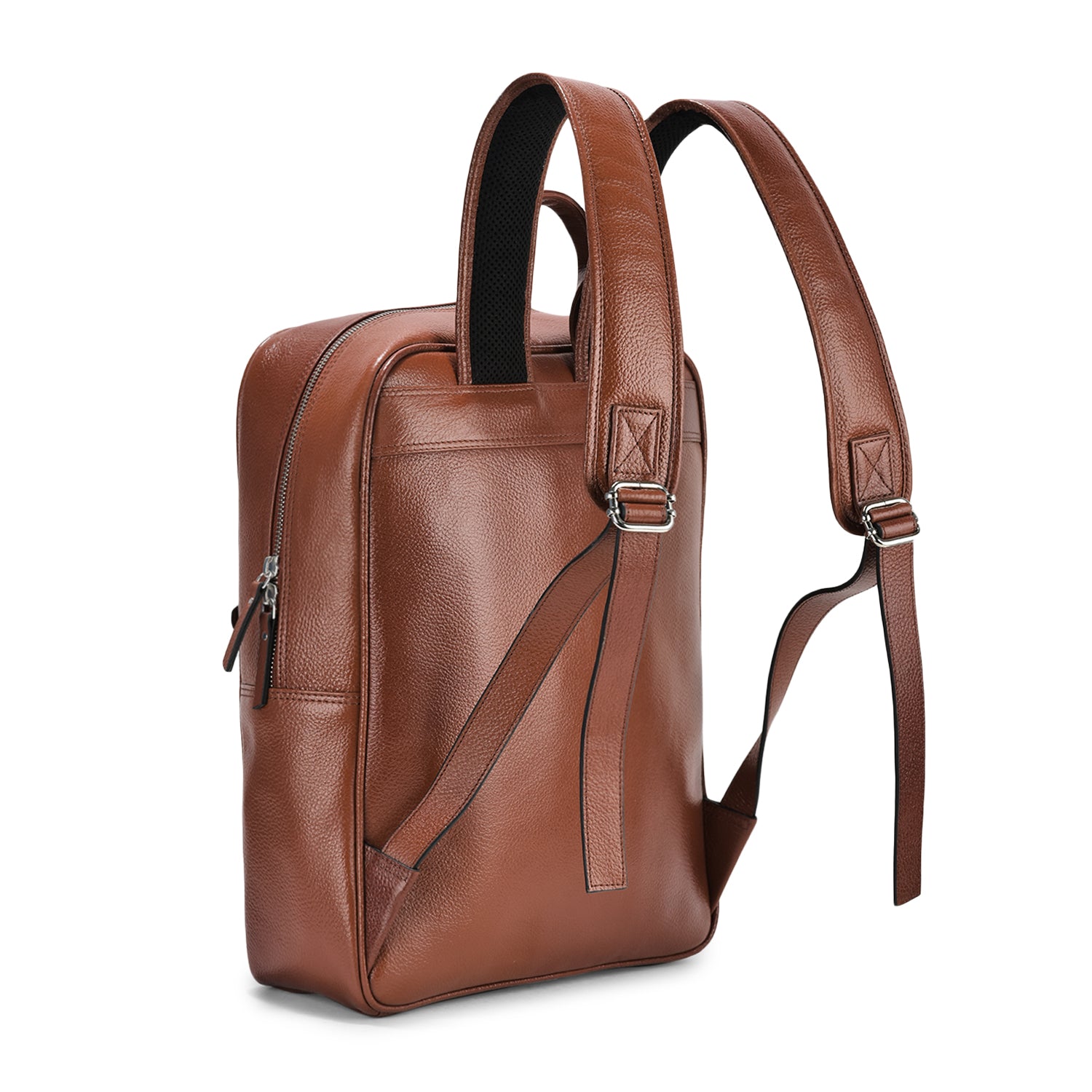 Athleisure Grain Leather Backpack Tan