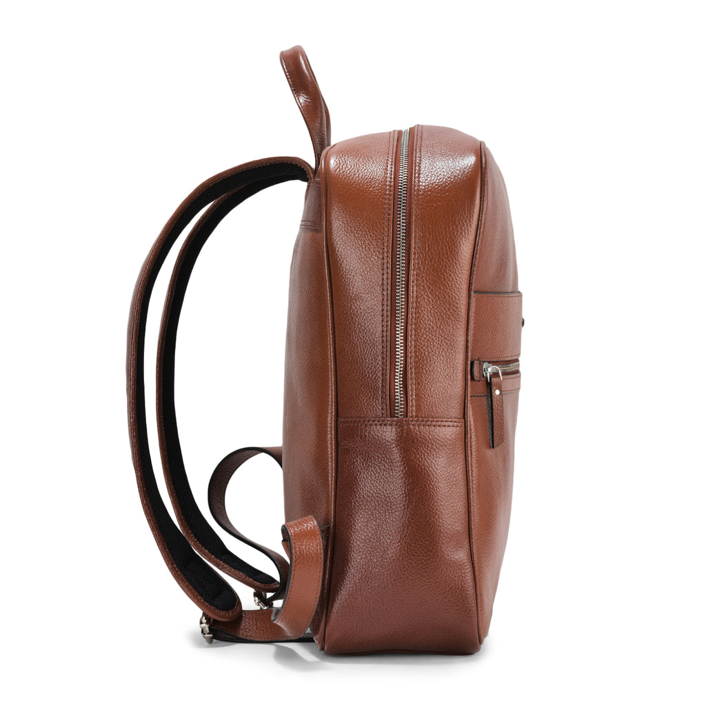 Athleisure Grain Leather Backpack Tan