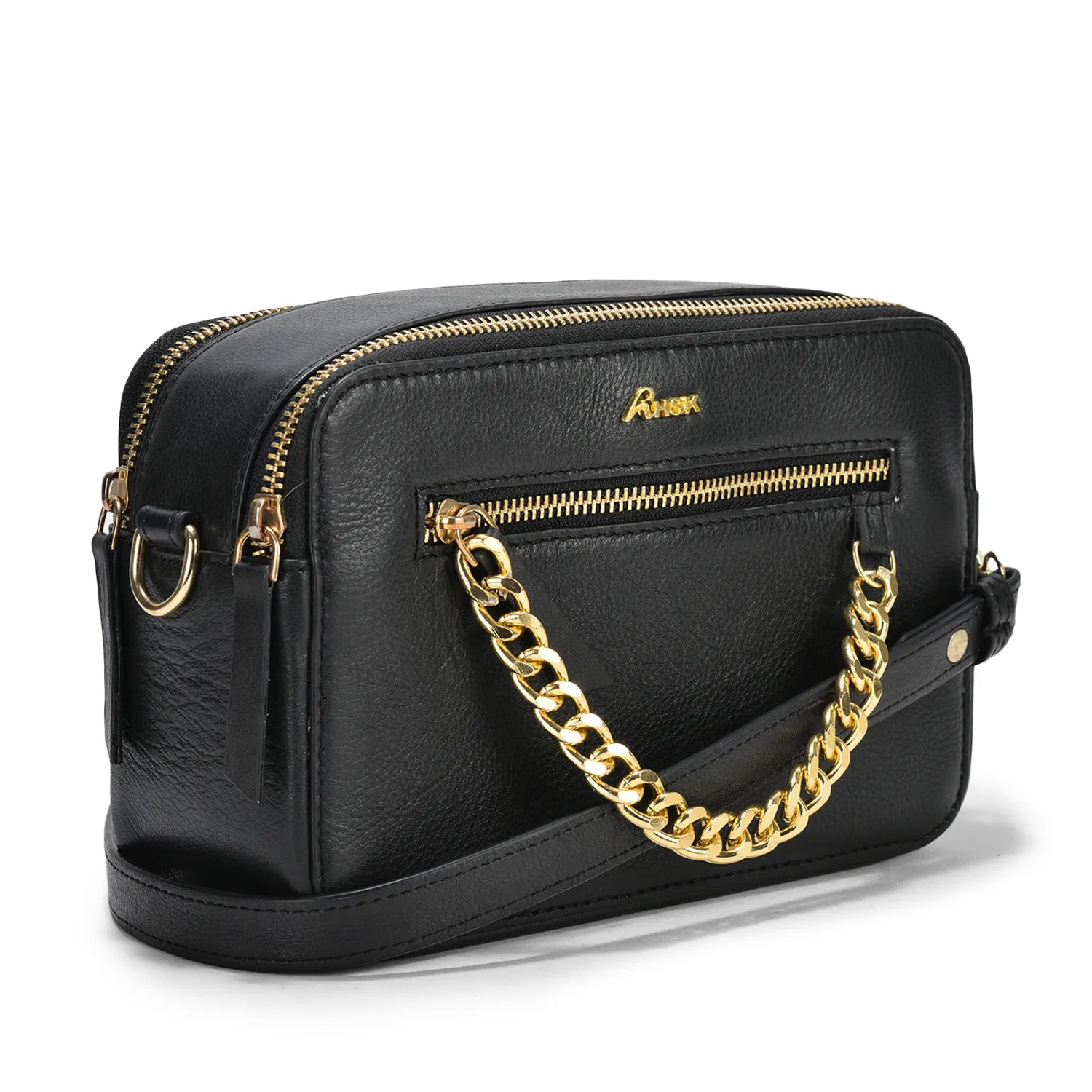Blanka Cross-Body Leather bag Black