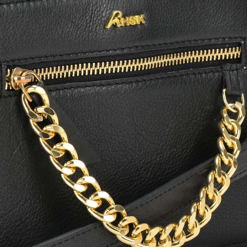 Blanka Cross-Body Leather bag Black