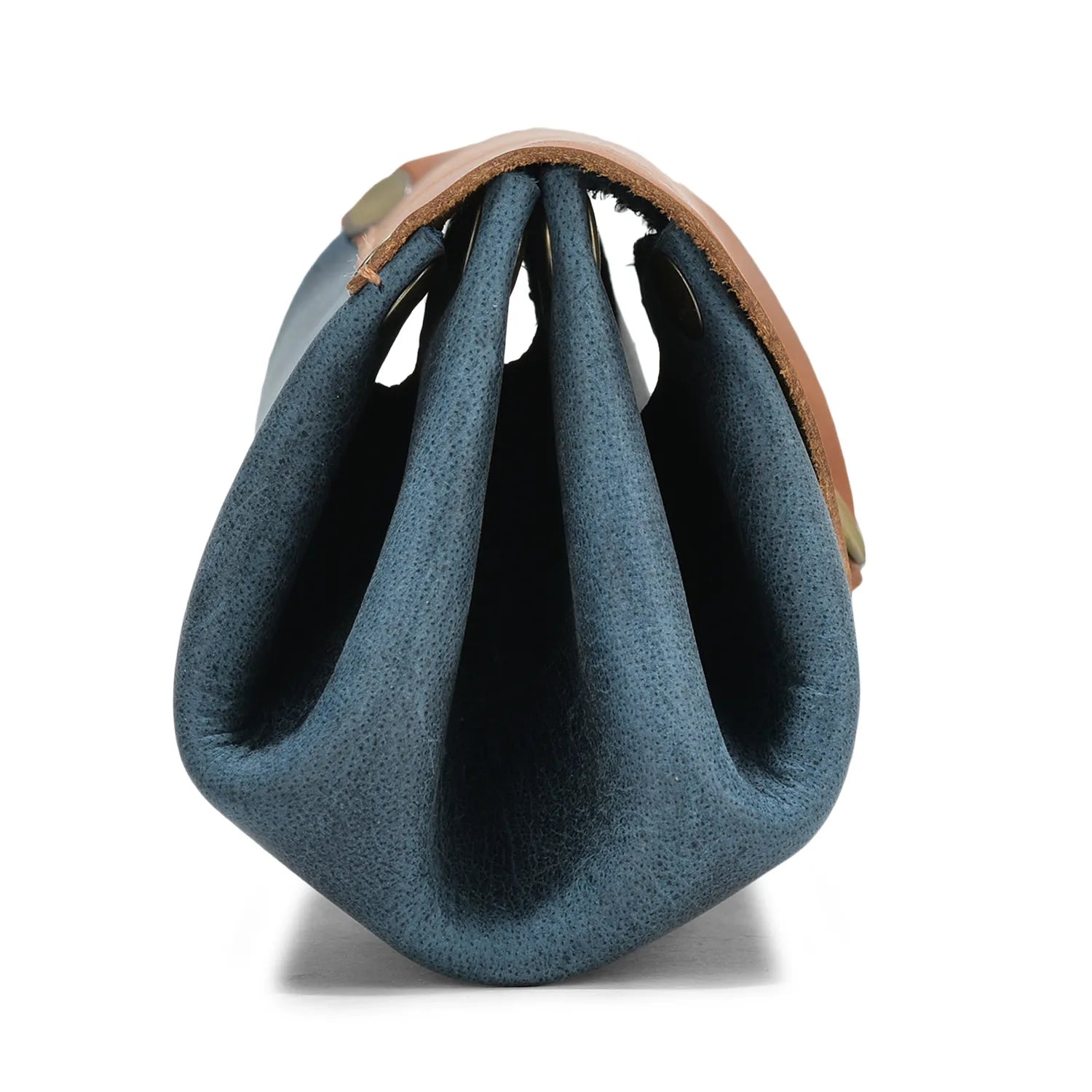 Petite Grain Leather Wallet Blue
