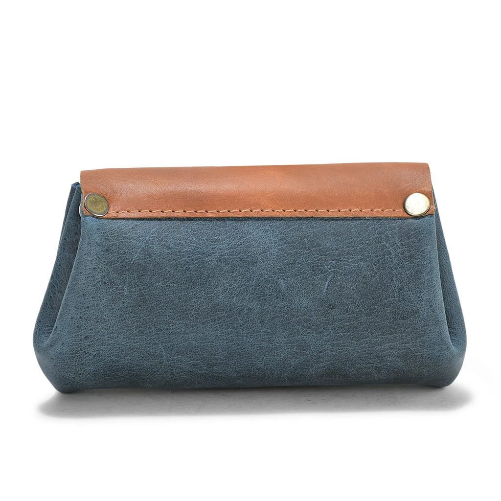 Petite Grain Leather Wallet Blue