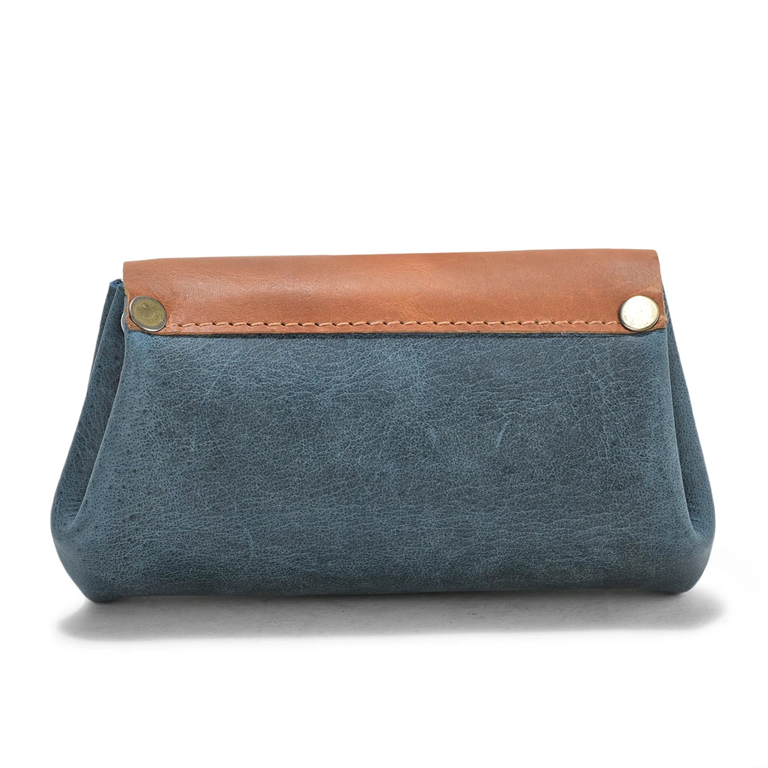 Petite Grain Leather Wallet Blue