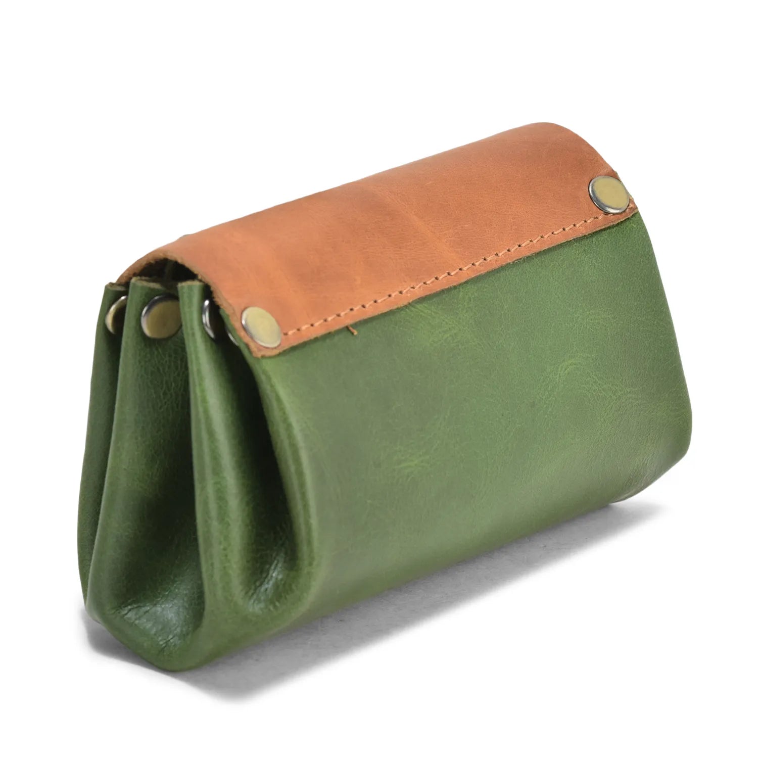 Petite Grain Leather Wallet Brown