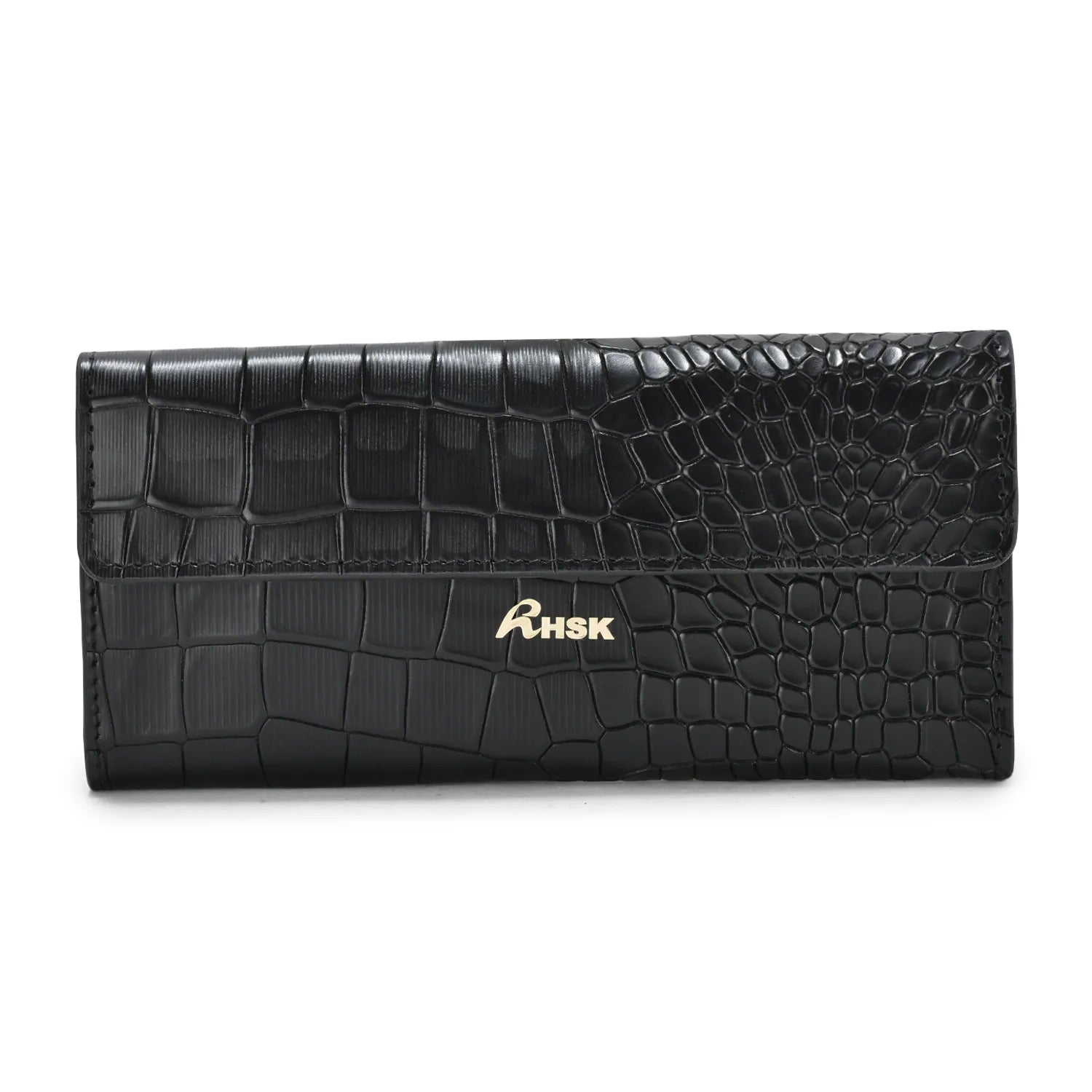 Hardly Croc Leather Wallet Black