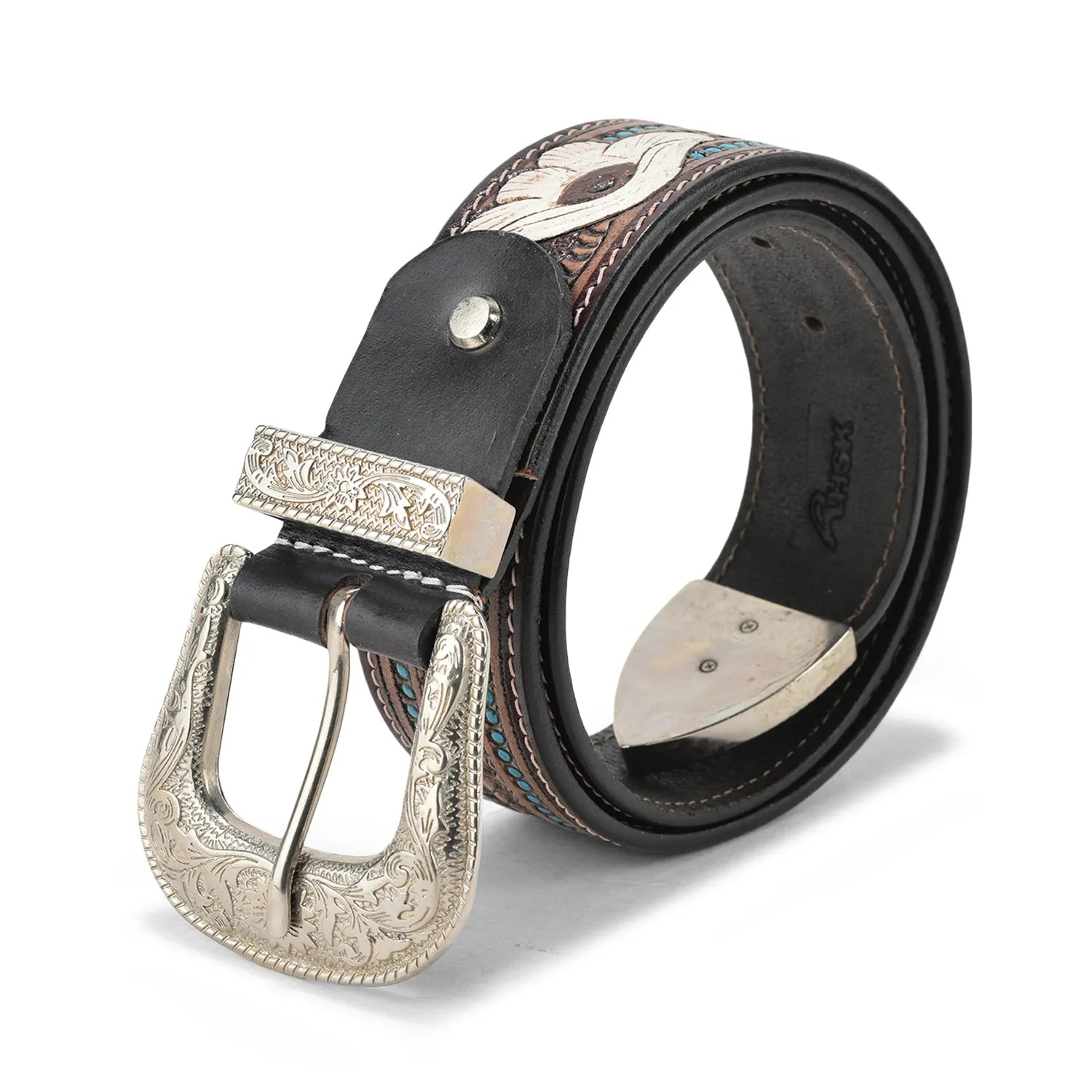 Handmade Unisex Western Belt Genuine Full Grain Leather