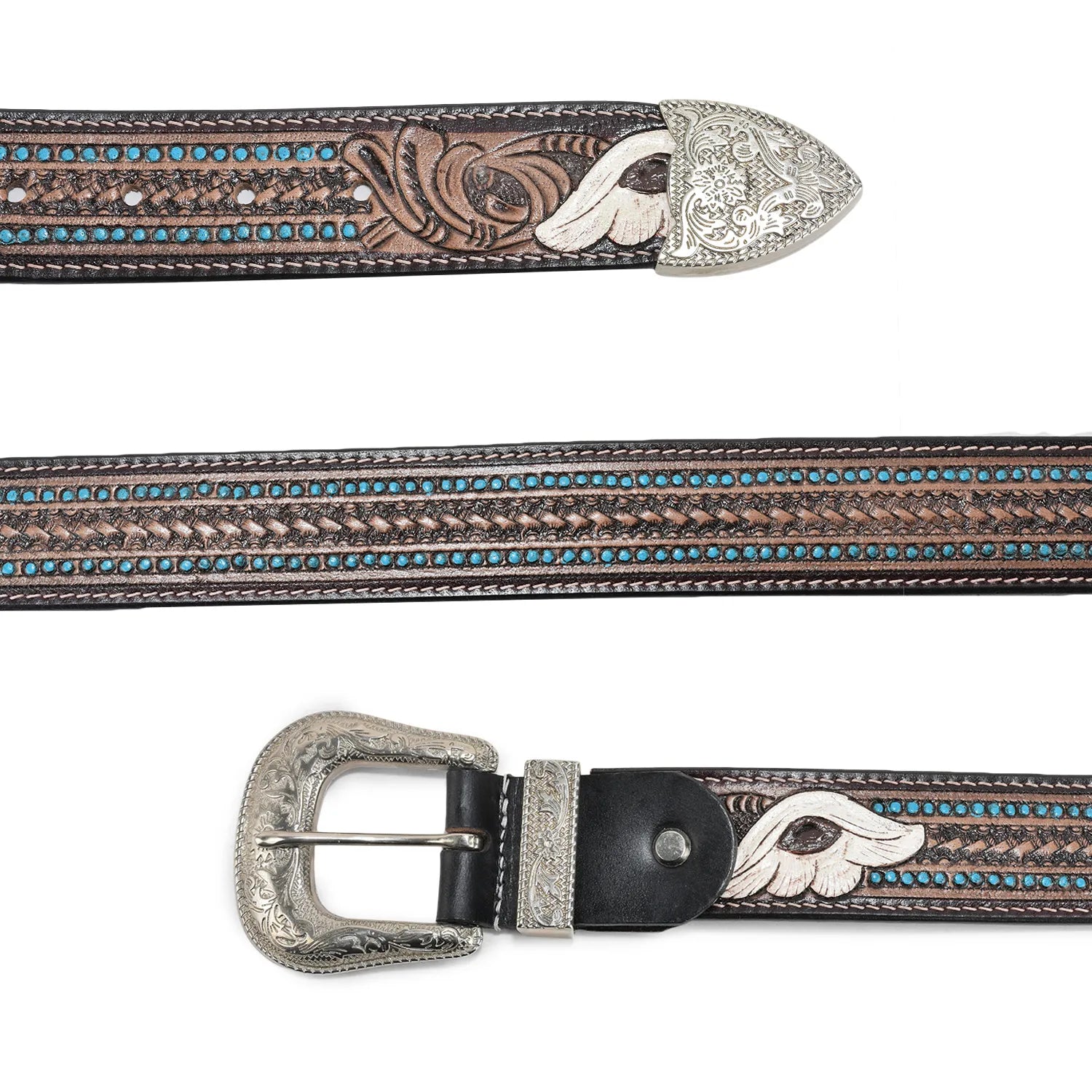 Handmade Unisex Western Belt Genuine Full Grain Leather