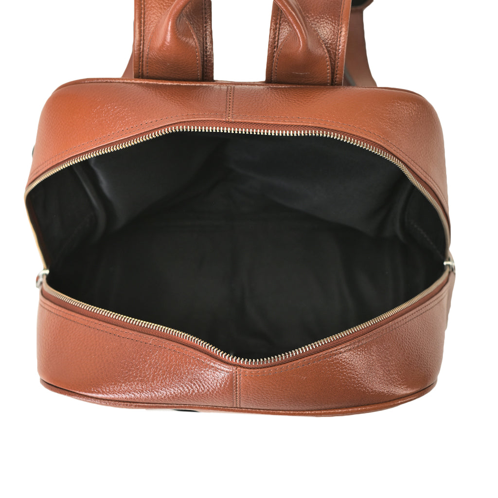 Athleisure Grain Leather Backpack Tan