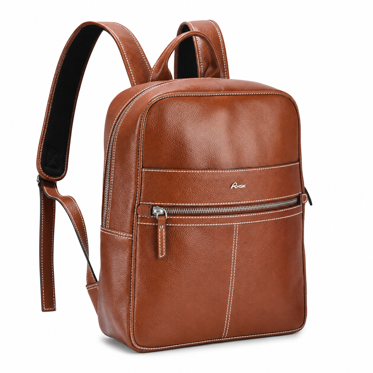 Athleisure Grain Leather Backpack Tan