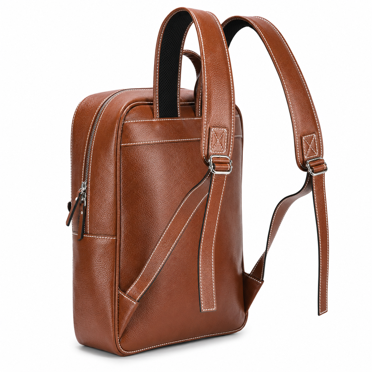 Athleisure Grain Leather Backpack Tan