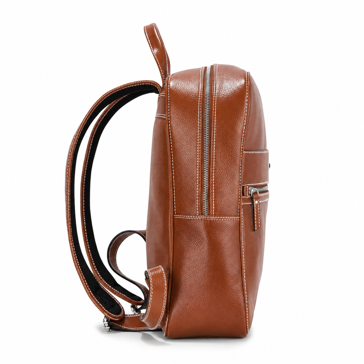 Athleisure Grain Leather Backpack Tan