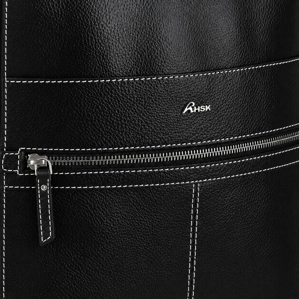 Athleisure Grain Leather Backpack Black