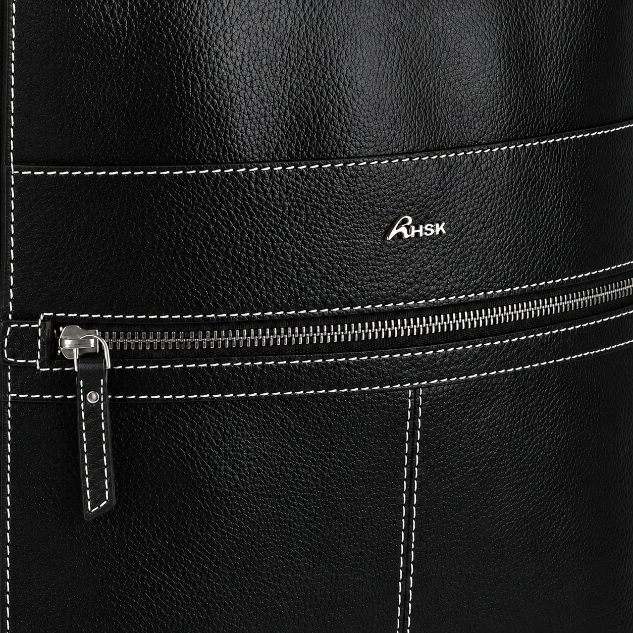 Athleisure Grain Leather Backpack Black