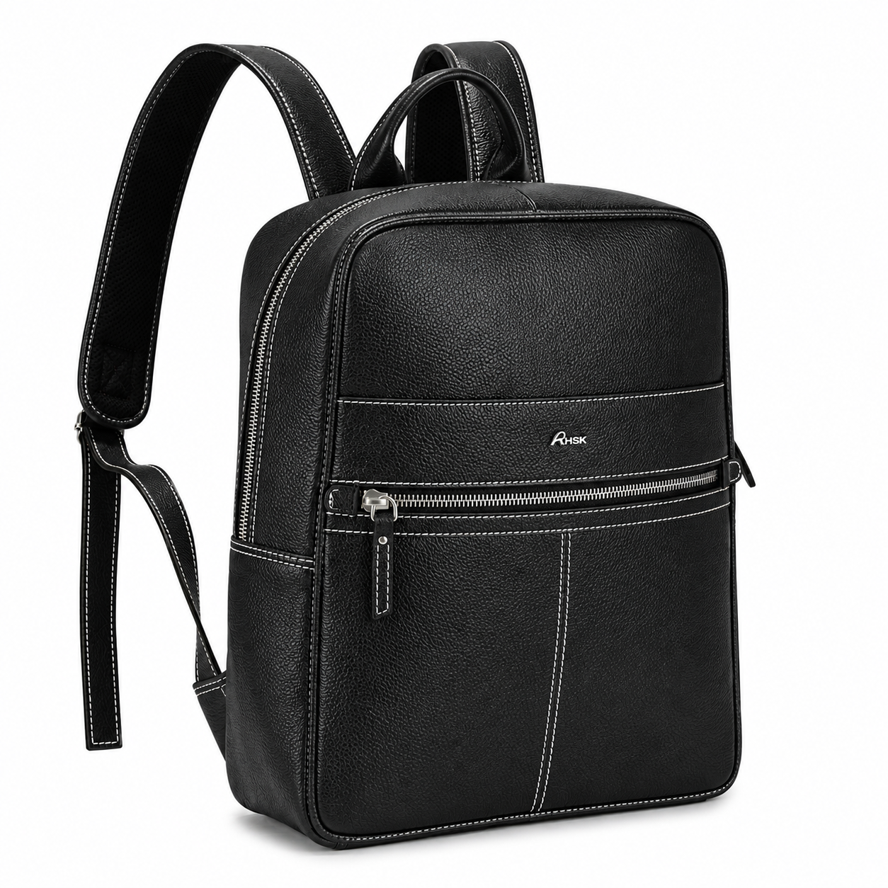 Athleisure Grain Leather Backpack Black