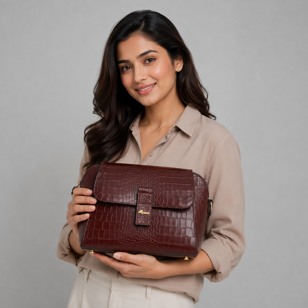 Rosewood Satchel Leather Bag