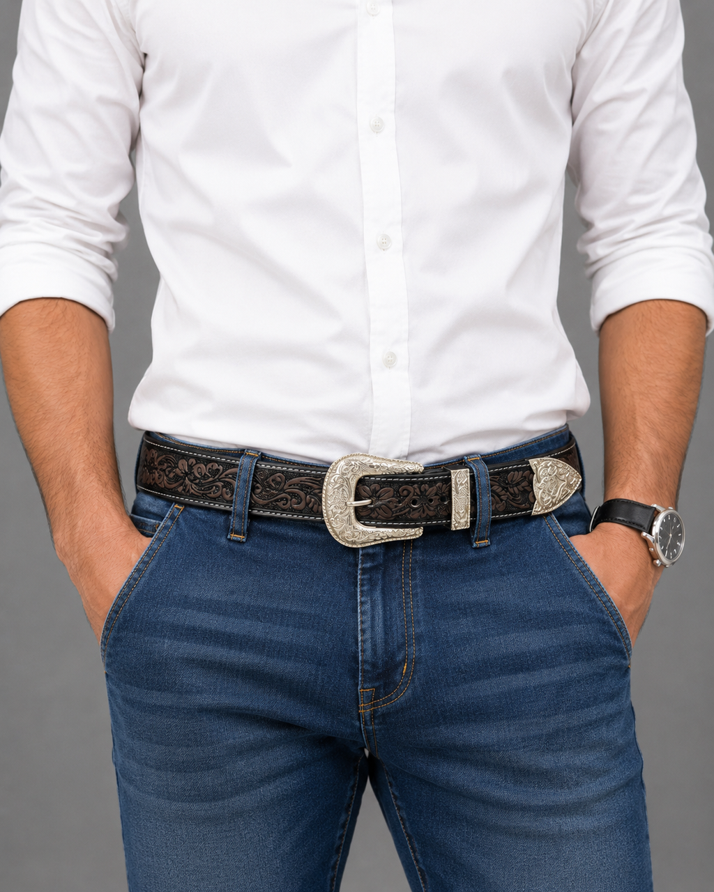 Handmade Western Genuine Full Grain Leather Belt