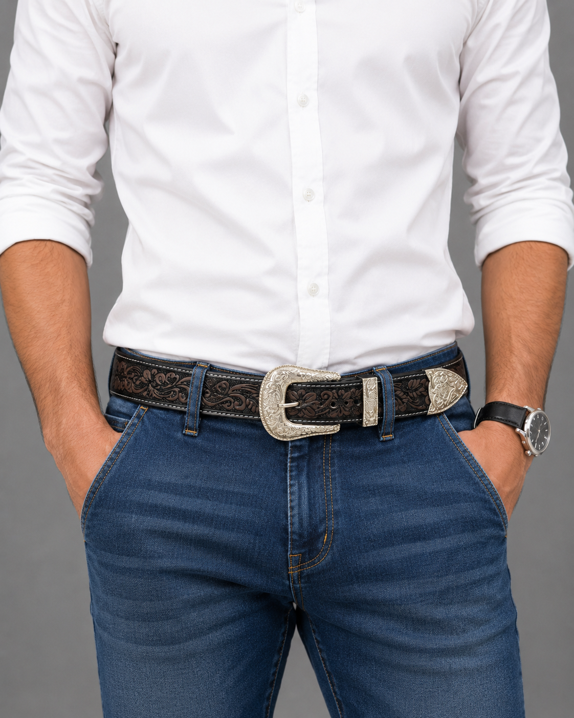 Handmade Western Genuine Full Grain Leather Belt