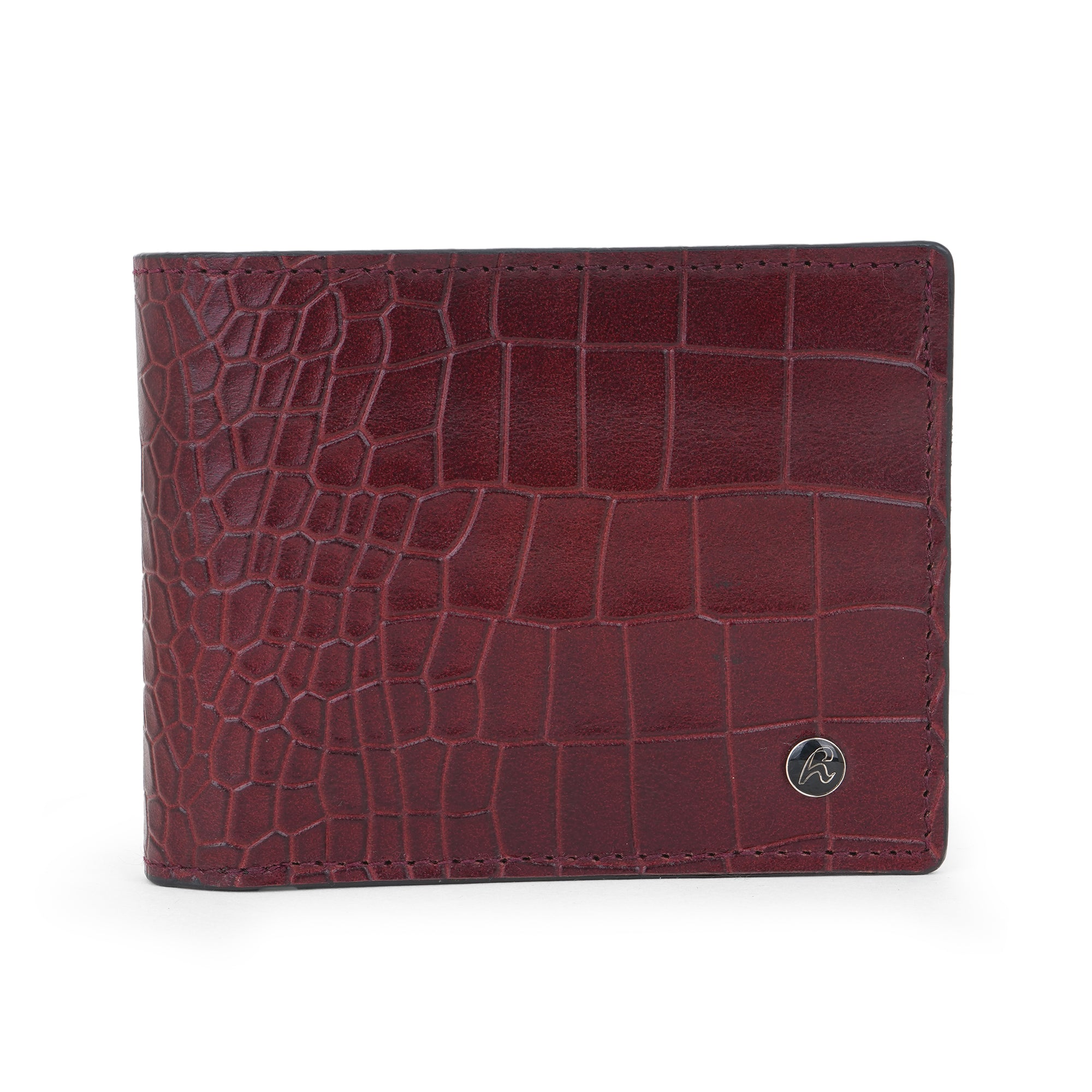 Emerald Croc Embossed Leather Wallet