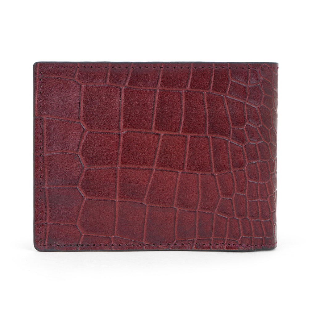 Emerald Croc Embossed Leather Wallet