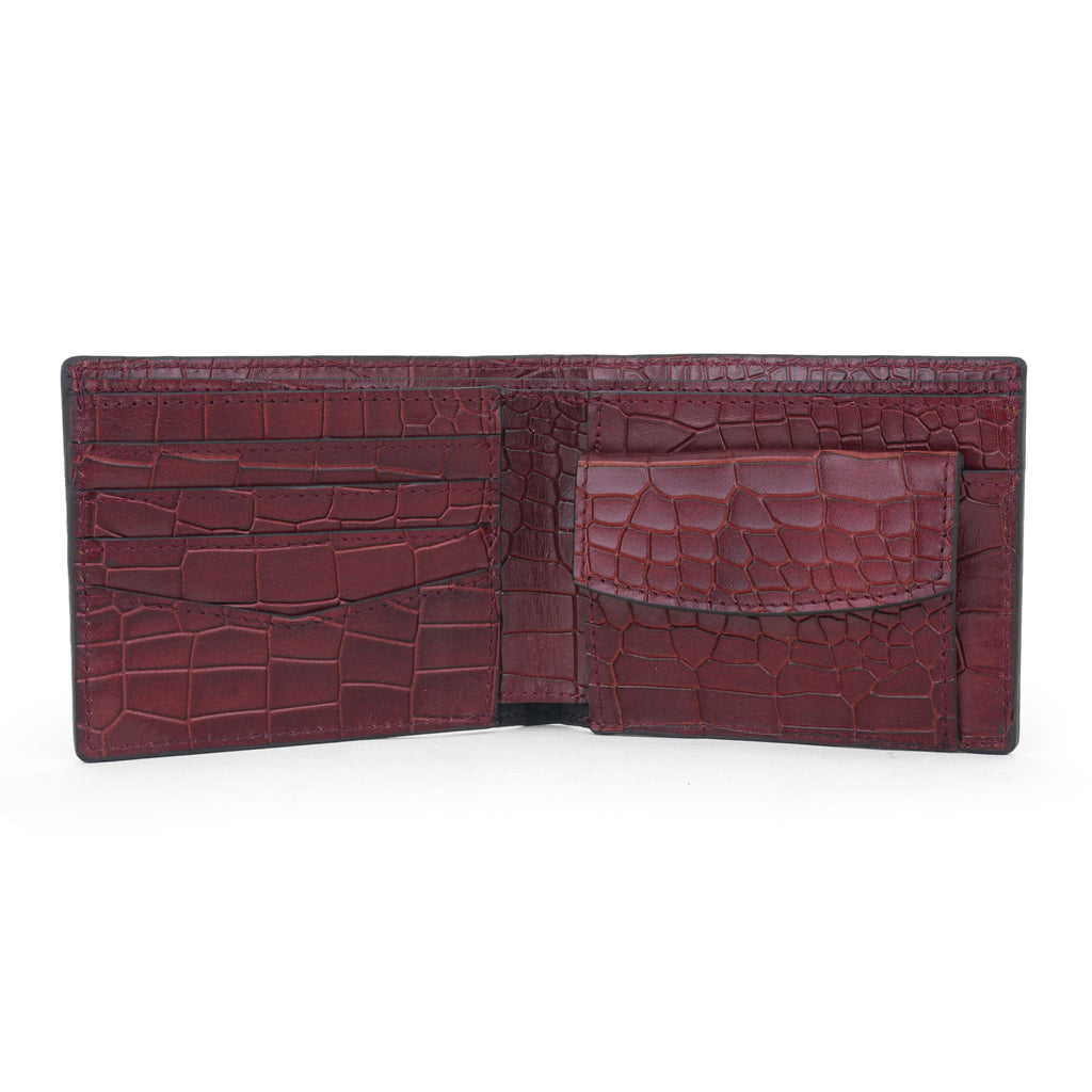 Emerald Croc Embossed Leather Wallet