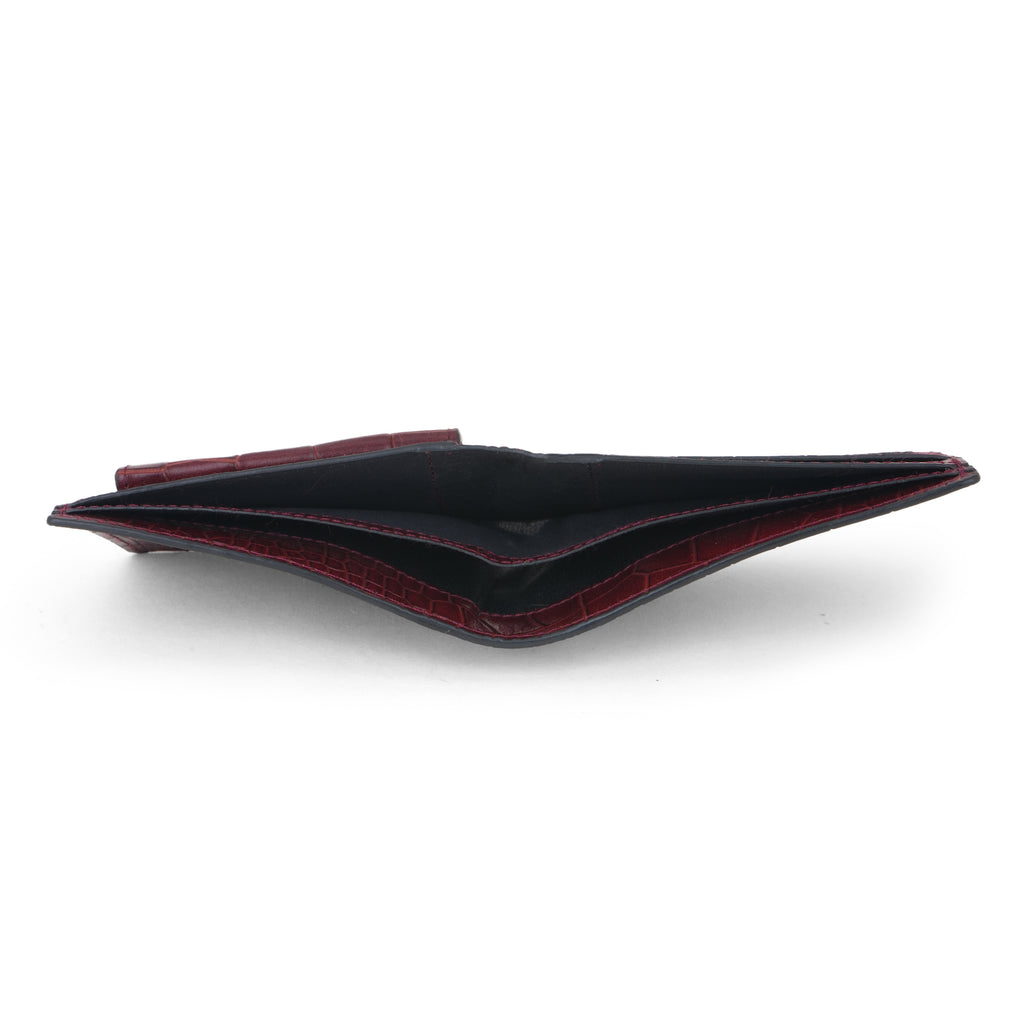 Emerald Croc Embossed Leather Wallet