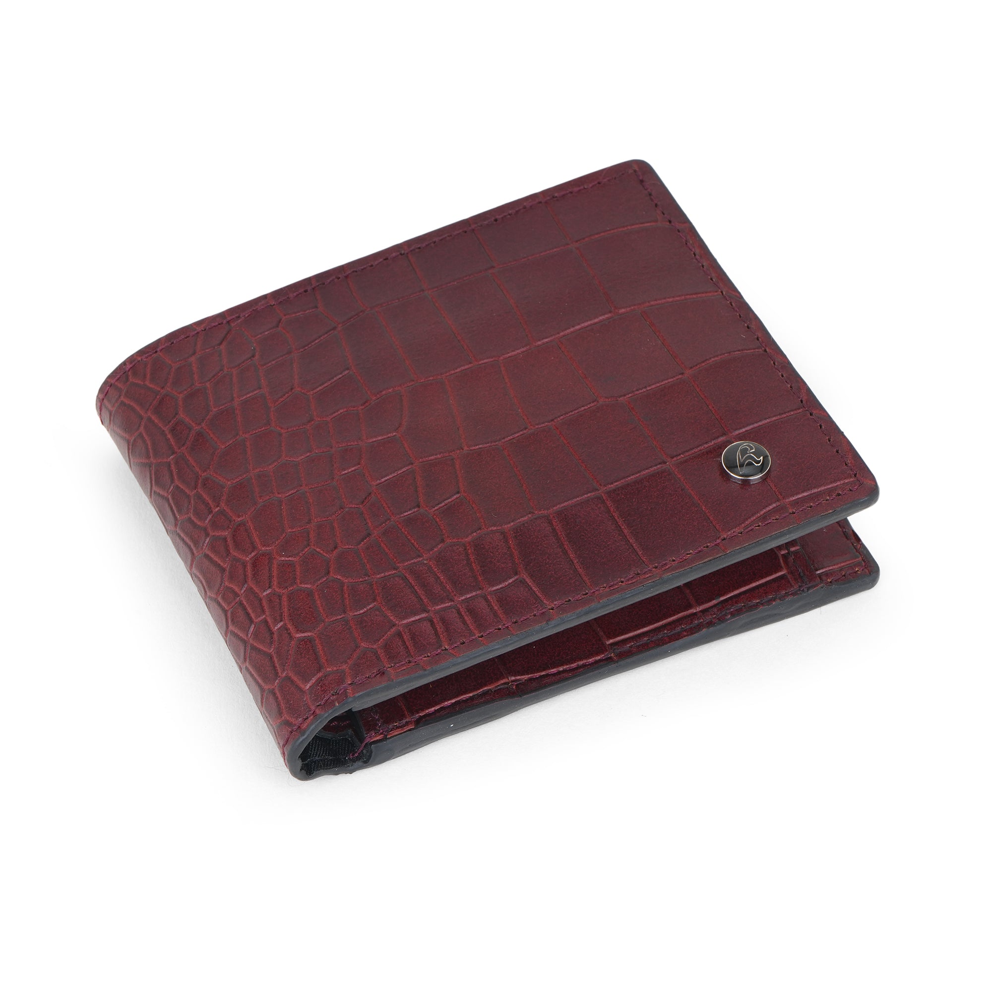 Emerald Croc Embossed Leather Wallet