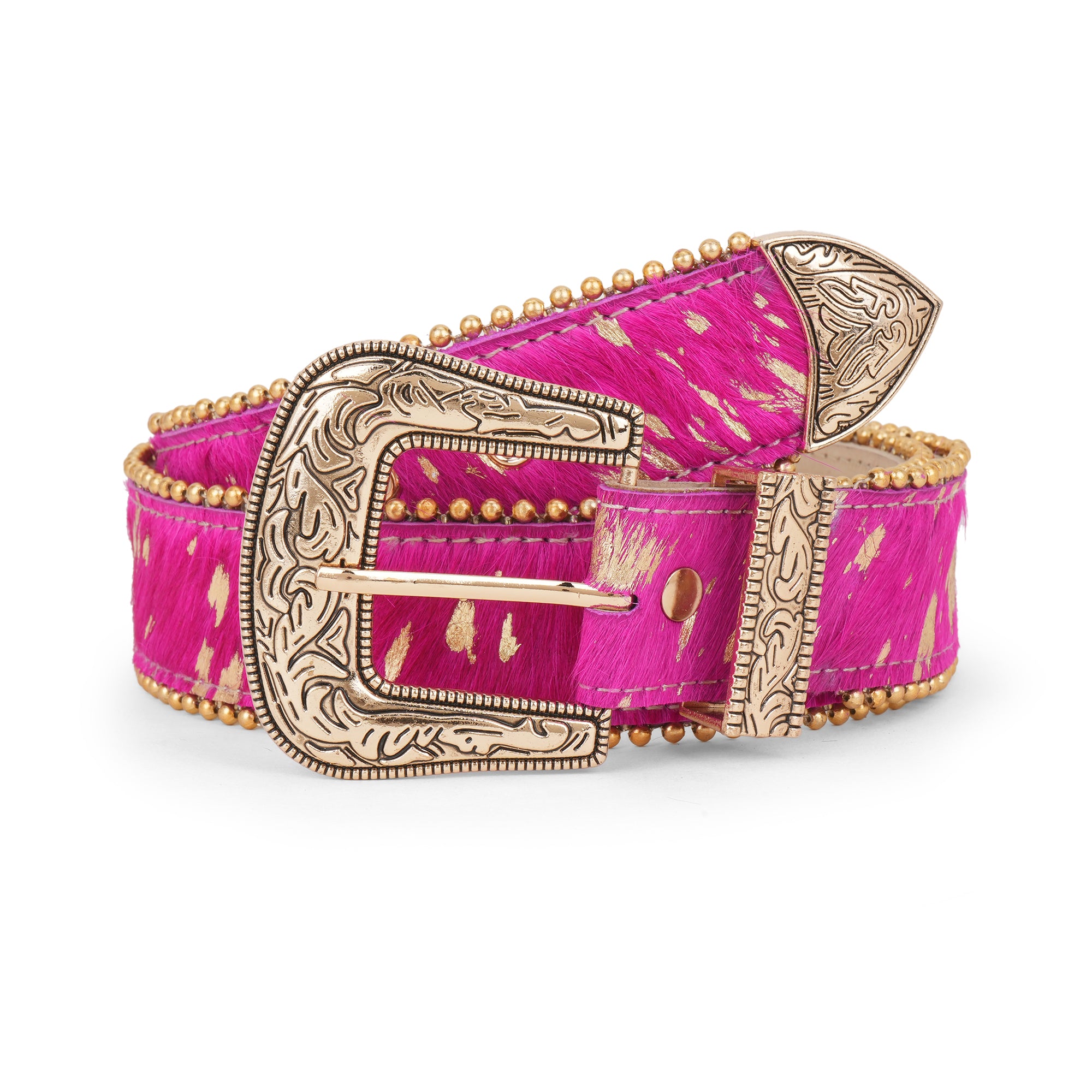 Leopard Print Pink Leather Belt for Women – hHSK