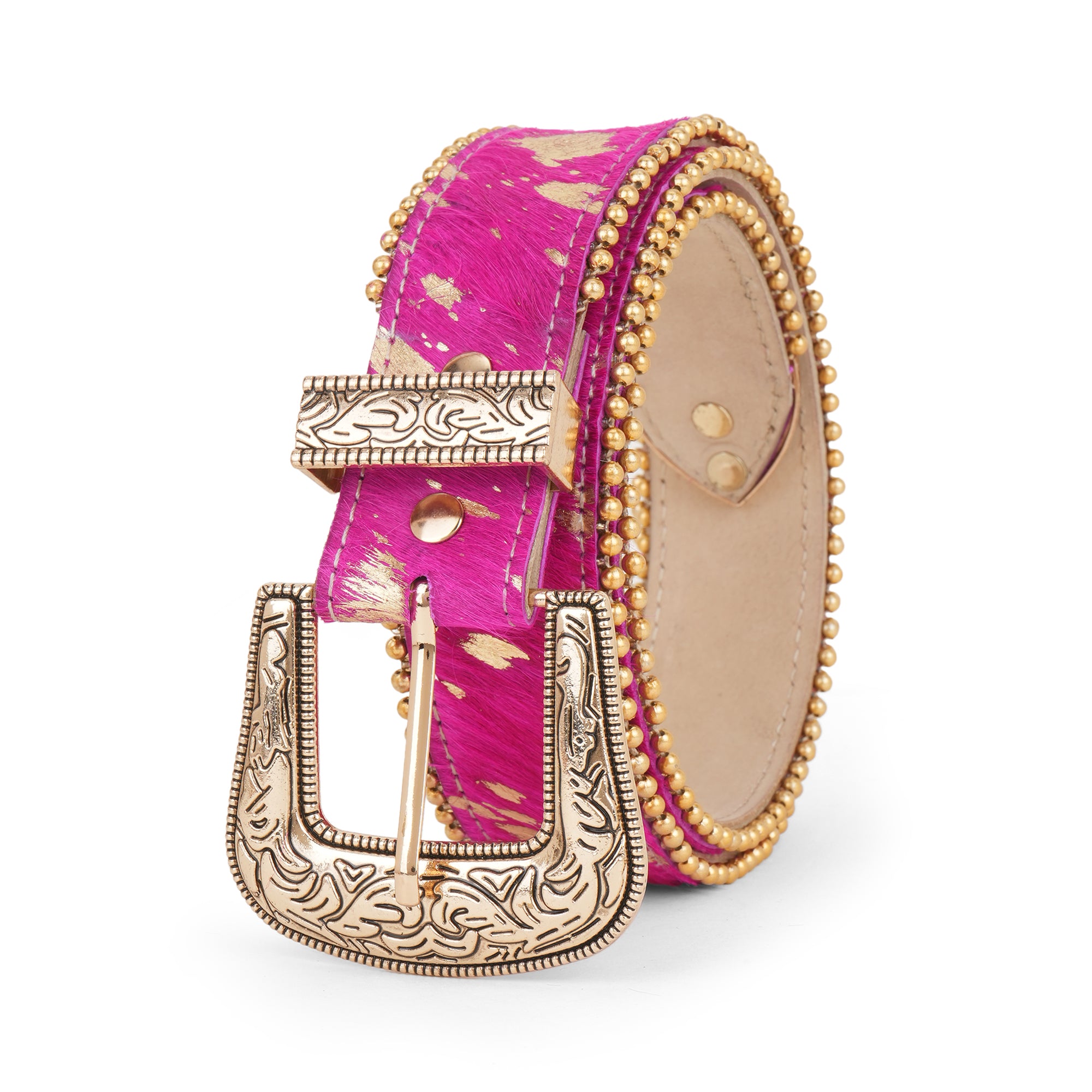 Leopard Print Pink Leather Belt for Women – hHSK