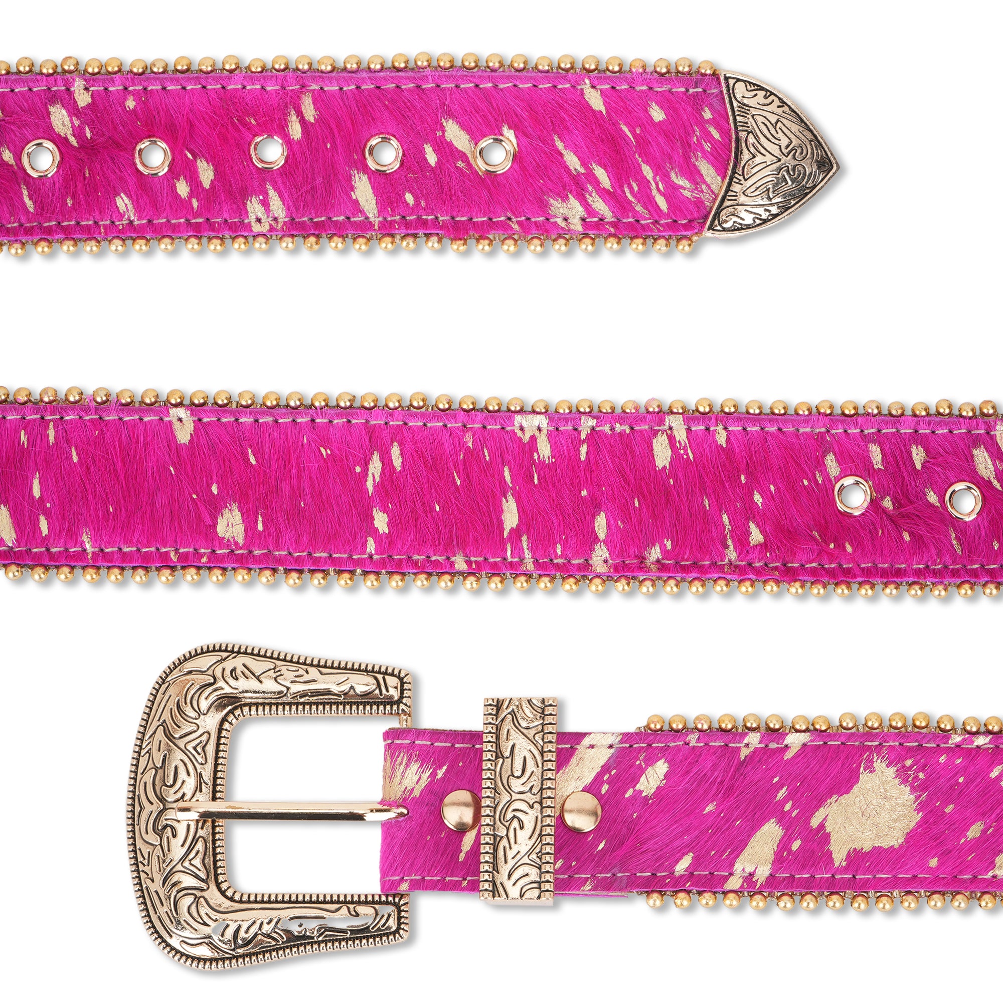 Leopard Print Pink Leather Belt for Women – hHSK