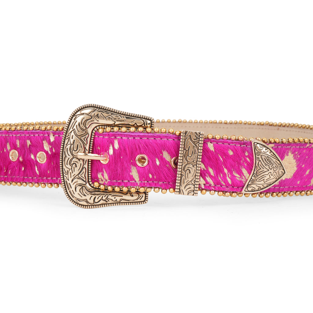 Leopard Print Pink Leather Belt for Women – hHSK