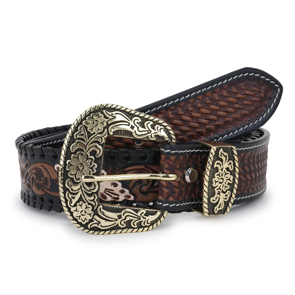 Hand-tooled Vintage Leather Belt