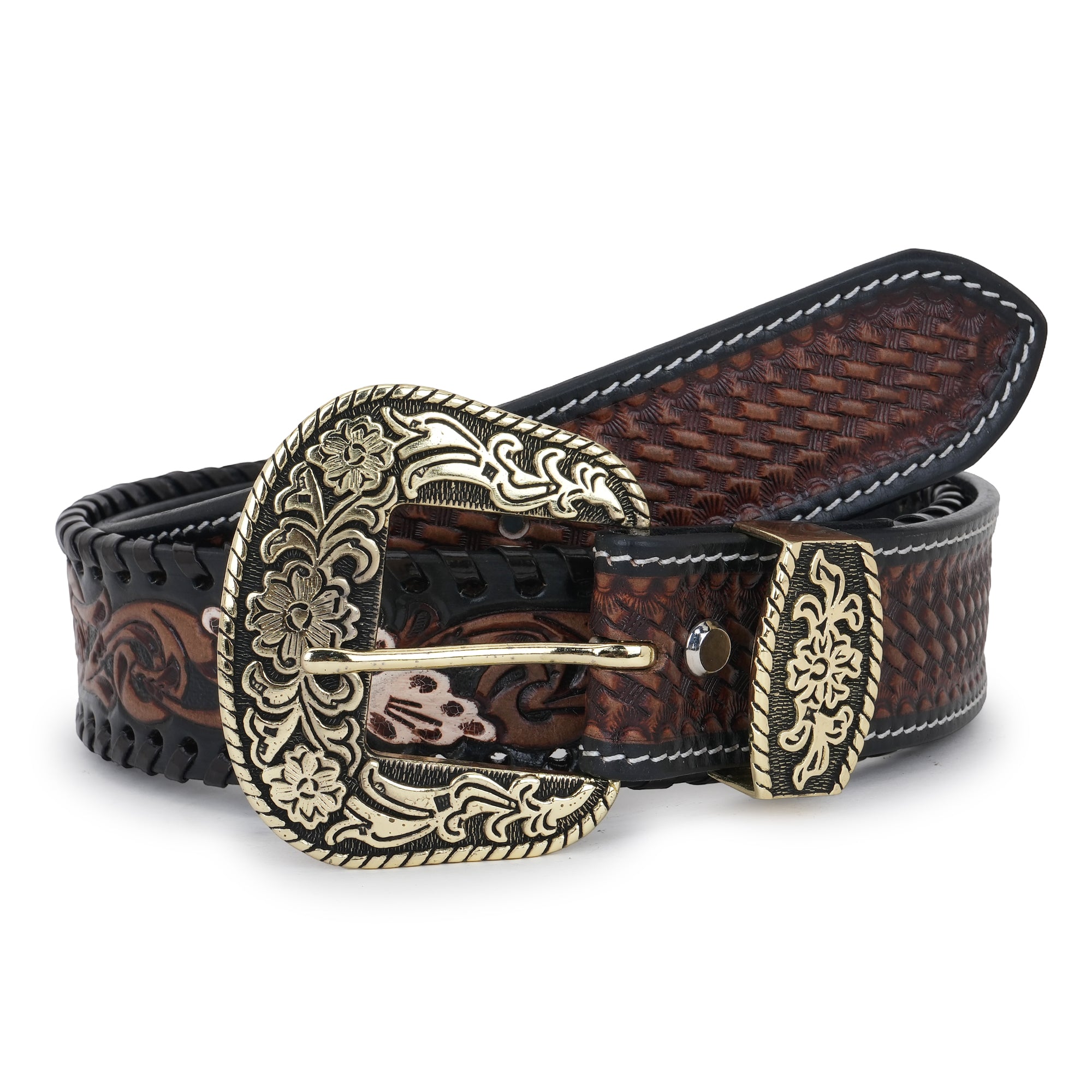 Hand-tooled Vintage Leather Belt