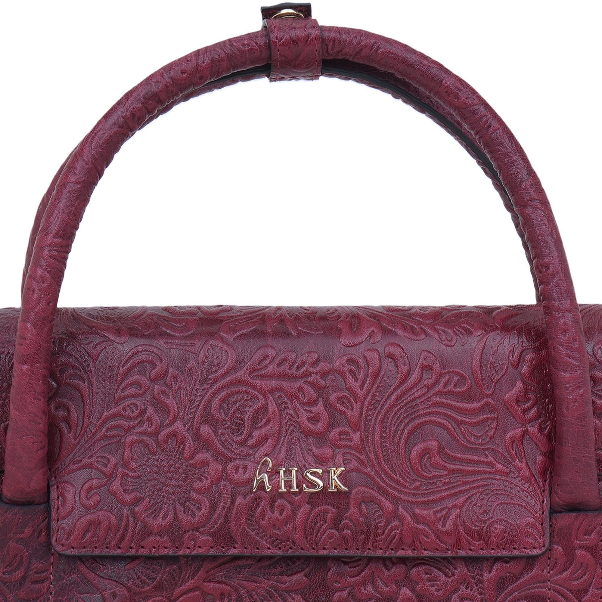 Petal & Vine Leather Satchel