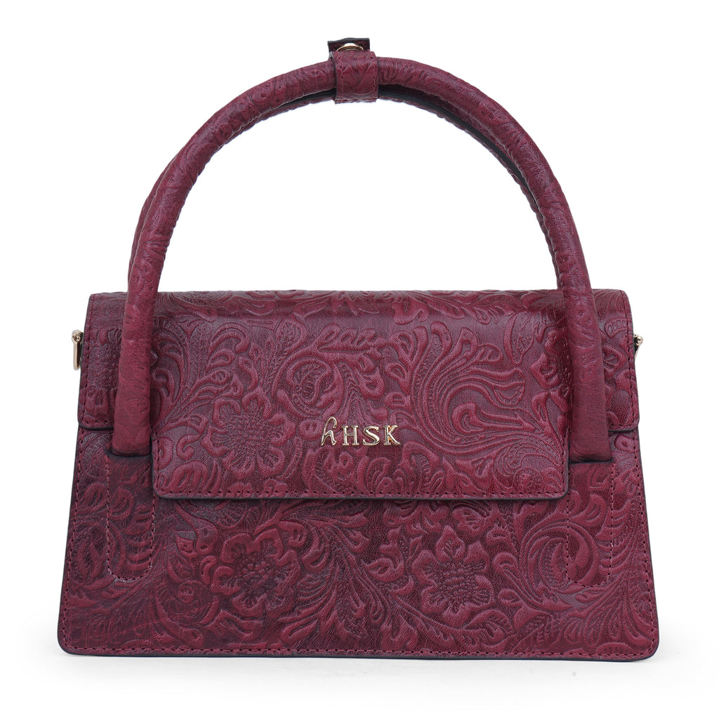 Petal & Vine Leather Satchel