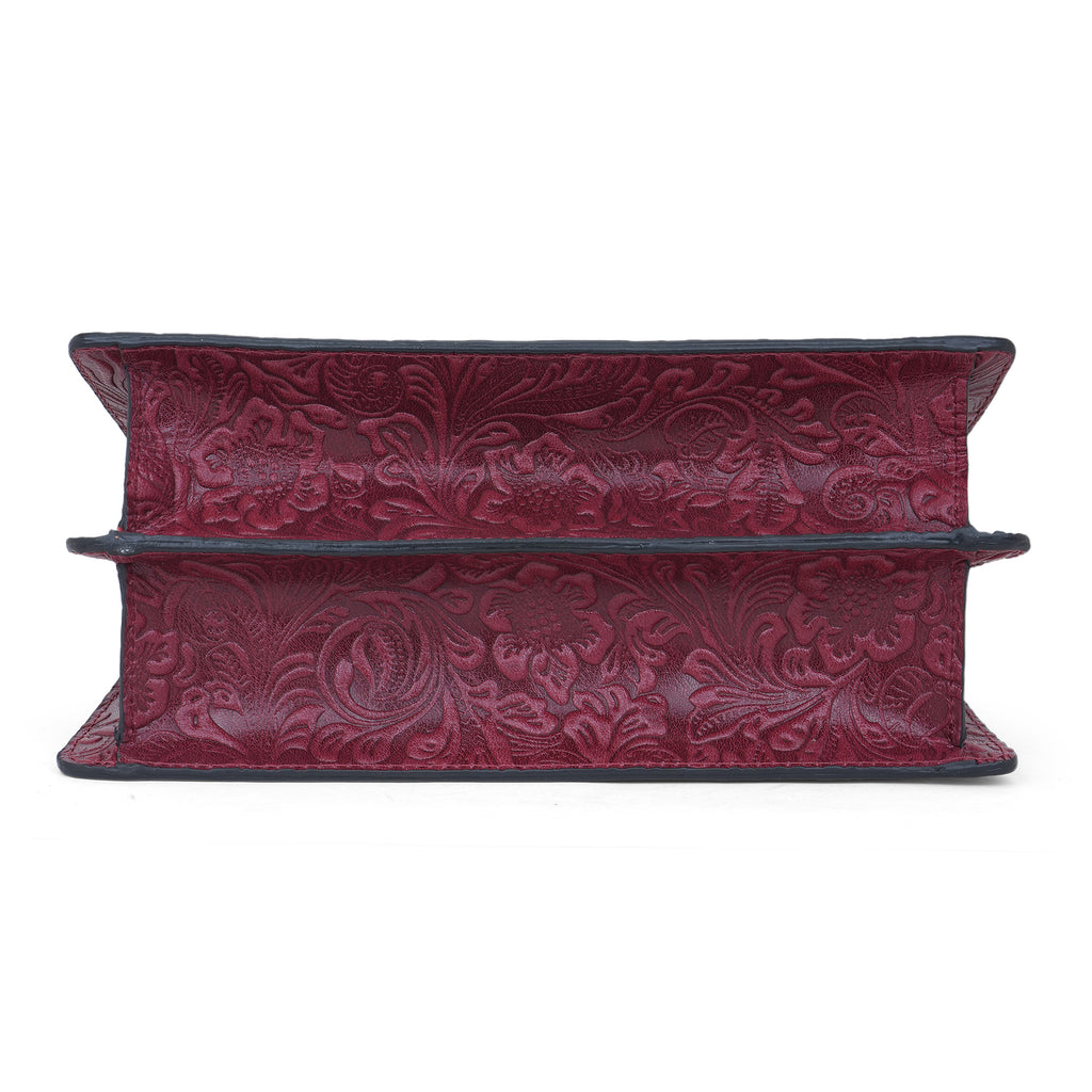 Petal & Vine Leather Satchel