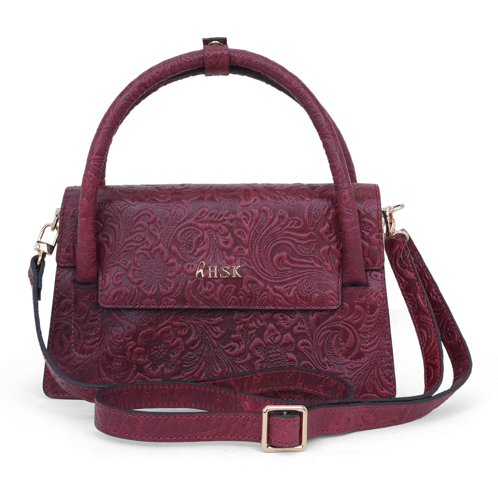 Petal & Vine Leather Satchel