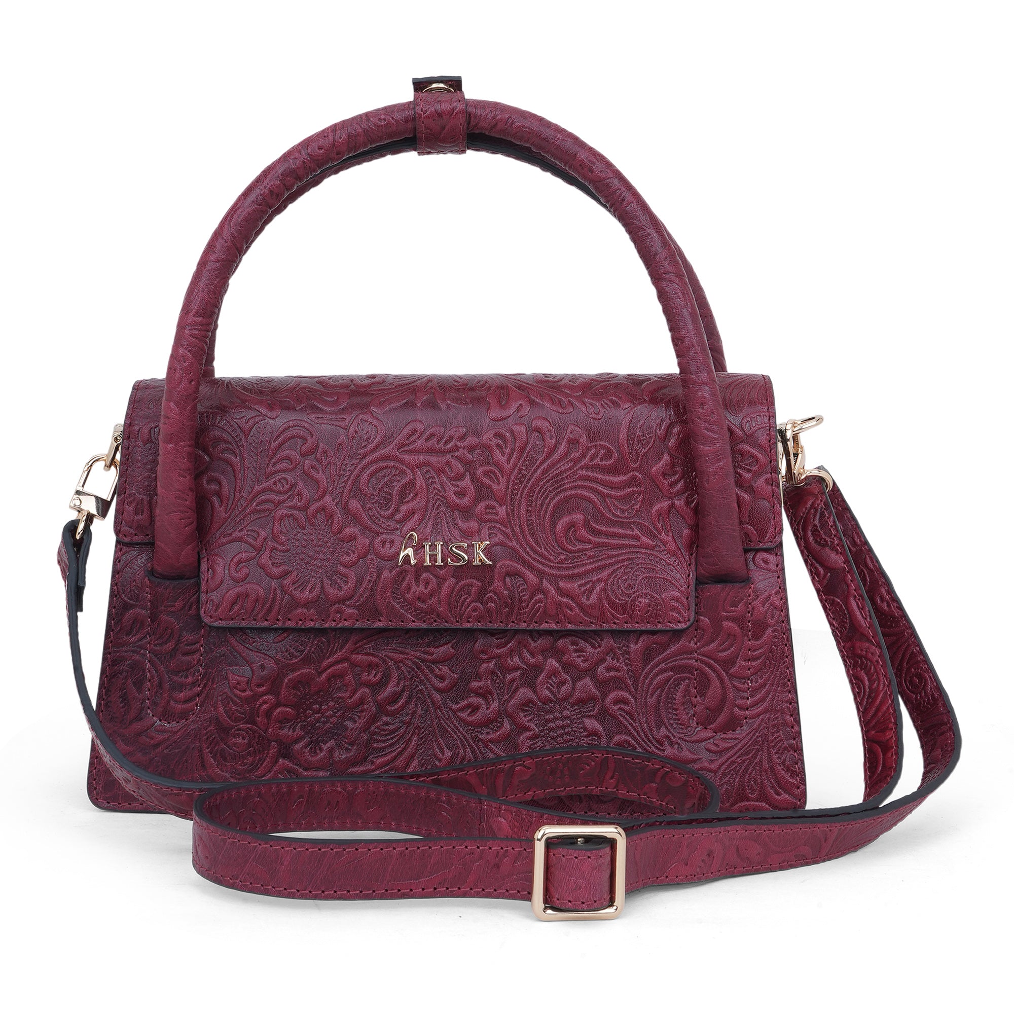 Petal & Vine Leather Satchel