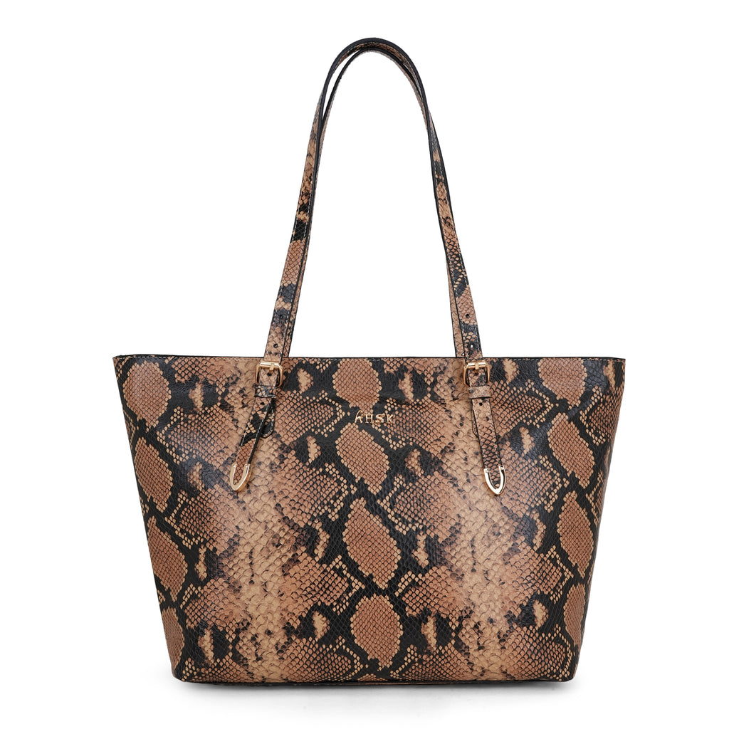 Python Luxe Leather Tote