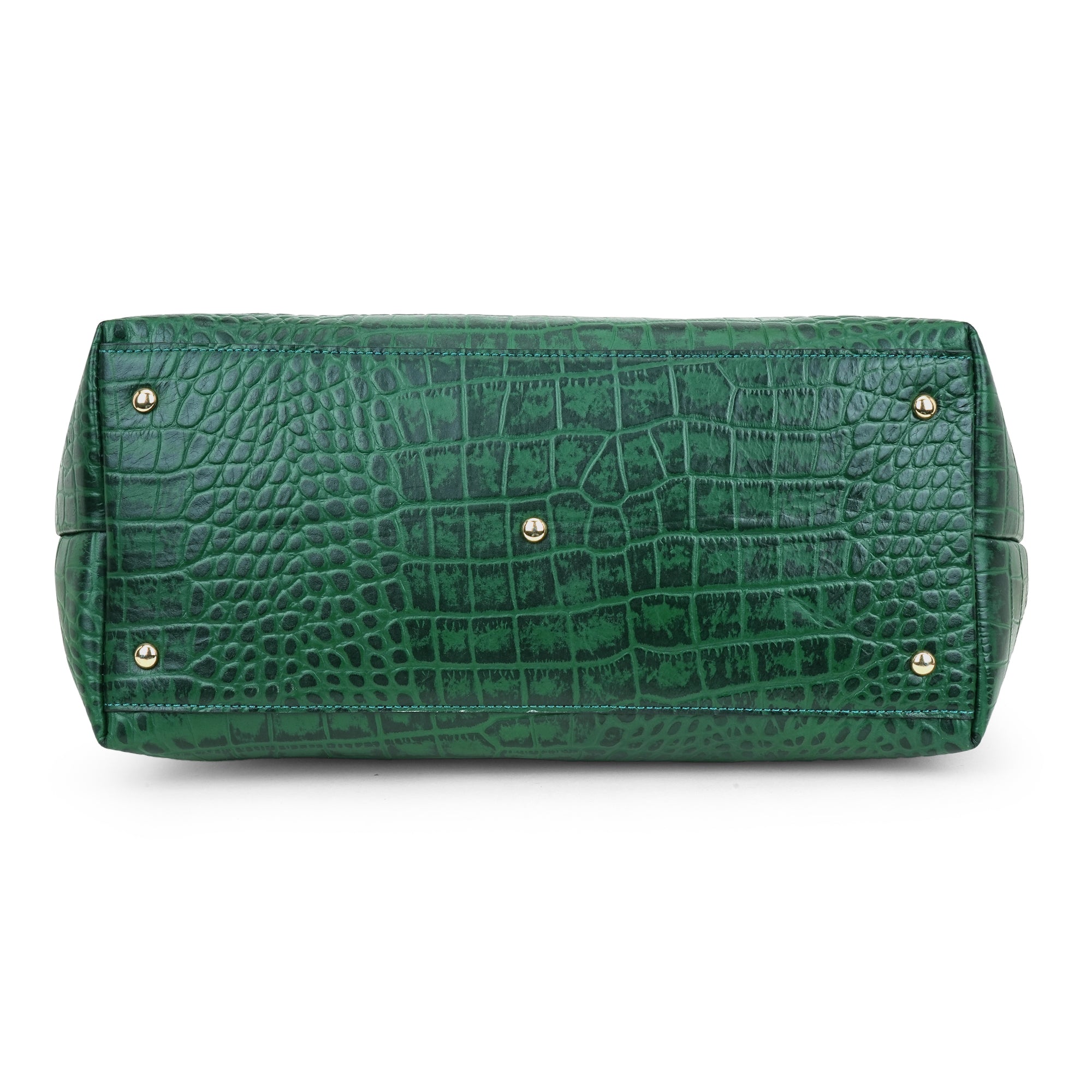 Emerald Crocodile Embossed Luxury Leather Tote